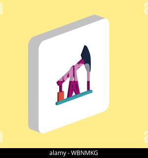 Oil Pump Simple vector icon. Illustration symbol design template for web mobile UI element. Perfect color isometric pictogram on 3d white square. Oil Stock Vector