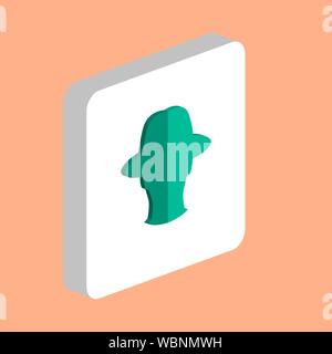 Agent, Avatar Simple vector icon. Illustration symbol design template for web mobile UI element. Perfect color isometric pictogram on 3d white square. Stock Vector