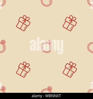 Wedding background seamless vector pattern in modern flat style. Stock Vector