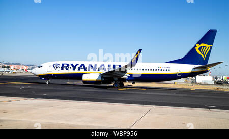 Ryanair Boeing 737-8AS on the apron at Luton Airport, England. Stock Photo
