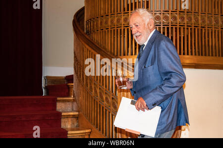 Berlin, Germany. 27th Aug, 2019. Dieter Hallervorden, director of the Schlosspark-Theater in Steglitz, presents the programme for the 2019/20 season at a press event. Credit: Paul Zinken/dpa/Alamy Live News Stock Photo