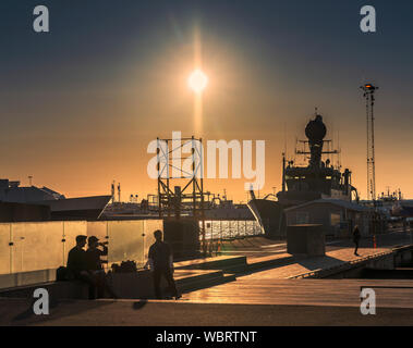 People at sunset, Independence Day, Reykjavik, Iceland Stock Photo