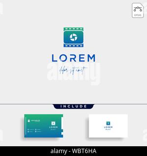 Movie Camera Logo Design Vector Illustration sign Stock Vector