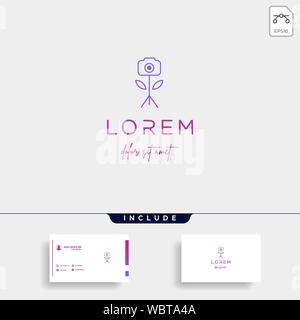 Camera Shutter Leaf Logo Design Vector Icon Stock Vector