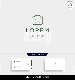 Camera Shutter Leaf Logo Design Vector Icon Stock Vector