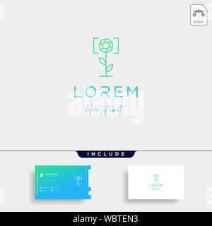 Camera Shutter Leaf Logo Design Vector Icon Stock Vector