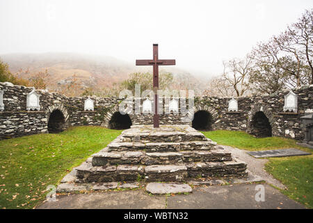 The Oratory of St. Finbar on Gougane Barra Lake in Co. Cork, Ireland Stock Photo