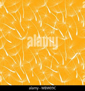 Whimsical vector seamless pattern with dandelions Stock Vector
