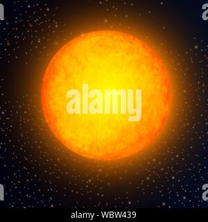 The Sun in space, abstract vector background Stock Vector