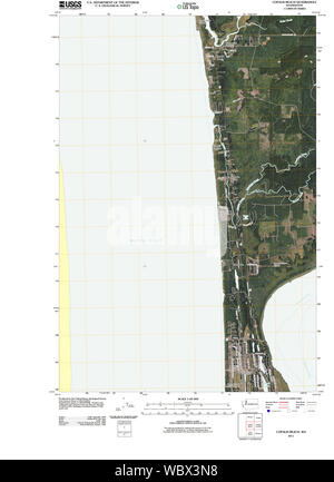 USGS Topo Map Washington State WA Copalis Beach 20110418 TM Restoration Stock Photo