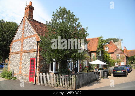Typical cottages in Hambleden village, which has been used as a backdrop for several TV series like Midsummer murders in Buckinghamshire, UK Stock Photo