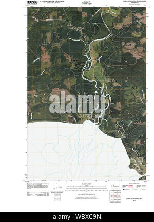 USGS Topo Map Washington State WA Copalis Crossing 20110429 TM Restoration Stock Photo