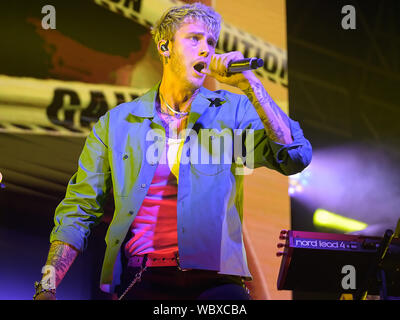 Glasgow, Scotland, UK. 26th August, 2019. Gansta rapper Machine Gun Kelly AKA MGK plays to sold out SWG3, copyright Stuart Westwood Photography Stock Photo