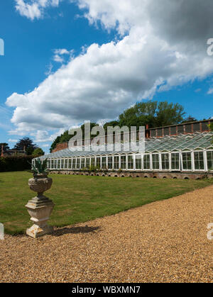 Ridge and furrow glass houses, Somerleyton Hall, Somerleyton, Lowestoft, Suffolk, England, UK. Stock Photo