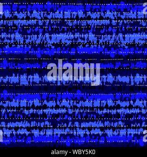 Monochrome Indigo Bright Tie-Dye Shibori Stripes and Dots on Dark Blue Background Vector Seamless Pattern. Perfect for Spring-Summer Textiles, Station Stock Vector