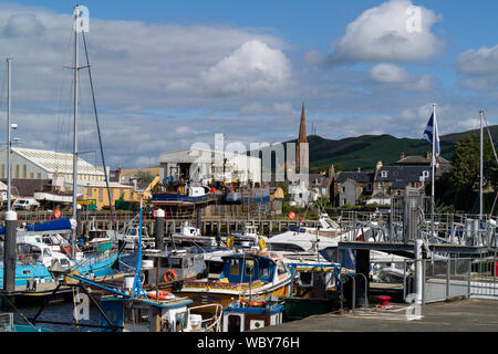Fishing boats and yachts in  Girvan Harbour,South Ayrshire,Scotland,UK Stock Photo