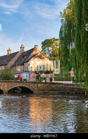 The Motor museum at sunrise. Bourton on the Water, Cotswolds, Gloucestershire, England Stock Photo
