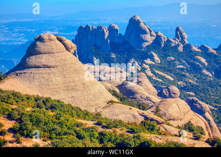 Mountains in Montserrat in Catalonia of Spain Stock Photo