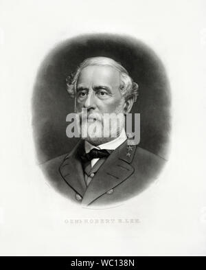 Robert E. Lee (1807-70), American and Confederate Soldier, Commander of Confederate States Army during American Civil War 1862-65, Head and Shoulders Portrait, Published by Bradley & Company, 1870 Stock Photo