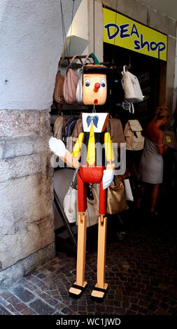 Riva del Garda is one of the lovely small towns on this lake in Northern Italy.Lake Garda is a popular European tourist town near the Dolomites Stock Photo