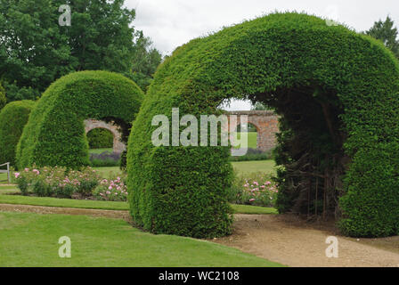 The walled Monks Garden at Highclere Castle, better known as the location for Downton Abbey, Hampshire, UK Stock Photo