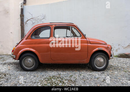 Fiat 500 car parked on a street Stock Photo