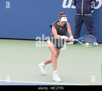 Garbine Muguruza of Spain in action during her first-round match at the ...