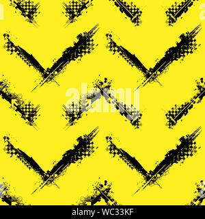 Black grunge square frame corner with race elements isolated on yellow background Stock Vector