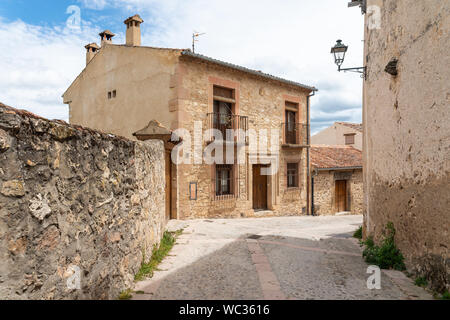 Typical street in the historical town of Pedraza. Segovia. Spain. Stock Photo