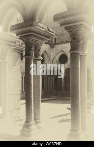 Gothic cloisters of Porto Cathedral in Portugal Stock Photo
