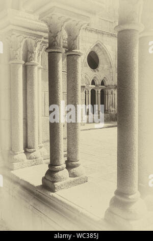 Gothic cloisters of Porto Cathedral in Portugal Stock Photo