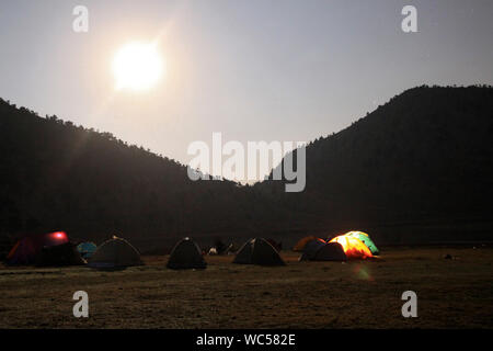 camping on the edge of baranda lake in antalya Stock Photo