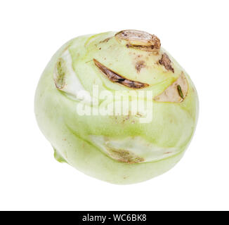 fresh ripe root of kohlrabi cabbage isolated on white background Stock Photo