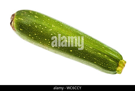 single green zucchini vegetable isolated on white background Stock Photo