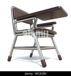 Writing pad student chair 3D render illustration isolated on white background Stock Photo