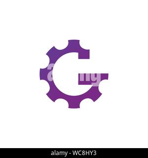 Letter G Gear Engineer Logo Design Template Element. Stock vector illustration on white background. Stock Vector