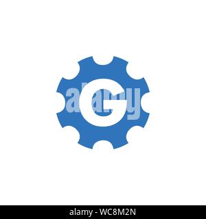 Letter G Gear Engineer Logo Design Template Element. Stock vector illustration on white background. Stock Vector