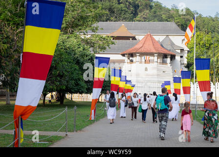 KANDY/ SRI LANKA, AUGUST 04-2019: Famous Buddha Temple of the Sacred Tooth Relic at Kandy,Sri Lanka -UNESCO World Heritage Site. This one of the famou Stock Photo