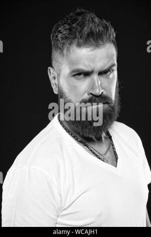 Hair Design Trends Serious Hipster With Long Beard And Stylish