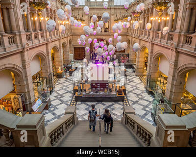 Interior of the Kelvingrove Art Gallery and Museum in Glasgow Scotland United Kingdom on July 21, 2017. The Kelvingrove is an main tourist attrac Stock Photo