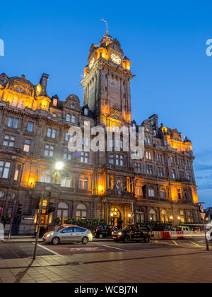 The landmark Balmoral Hotel on Princes Street on July 27, 2017 in Edinburgh, Scotland. The Balmoral is one of the most prestigious hotels in Edinburgh Stock Photo