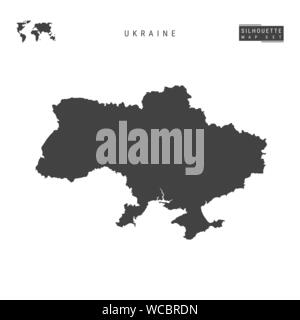 Ukraine Blank Vector Map Isolated on White Background. High-Detailed Black Silhouette Map of Ukraine. Stock Vector