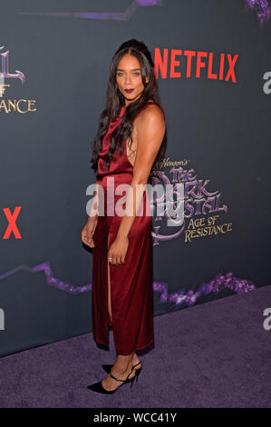 NEW YORK, NY - AUGUST 27: Hannah John-Kamen attends 'The Dark Crystal: Age of Resistance' New York Premiere at Museum of the Moving Image on August 27 Stock Photo