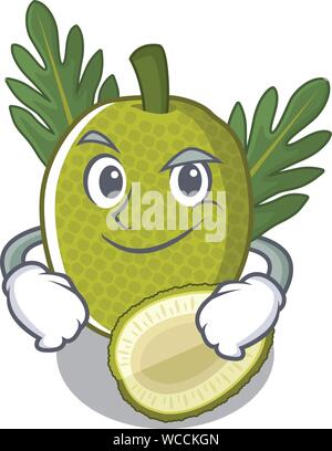 Smirking breadfruit with in the character shape Stock Vector