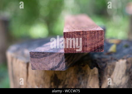 Black white wood and Burmese rosewood log exotic background, wooden surface with beautiful Stock Photo
