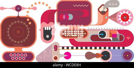 Computer networking technology vector illustration. Abstract design isolated on a white background. Stock Vector