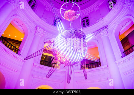 Singapore - Aug 27, 2019 : Night Festival 2019 at National Museum of Singapore. Stock Photo