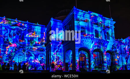 Singapore - Aug 27, 2019 : Night Festival 2019 at National Museum of Singapore. Stock Photo