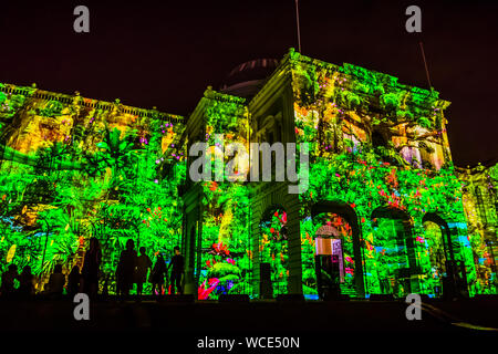 Singapore - Aug 27, 2019 : Night Festival 2019 at National Museum of Singapore. Stock Photo