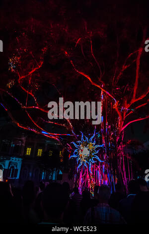 Singapore - Aug 27, 2019 : Night Festival 2019 at National Museum of Singapore. Stock Photo